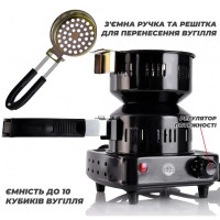 плита для розпалювання ВУГІЛЛЯ YAHYA З ГОРИЗОНТАЛЬНОЮ РУЧКОЮ BLACK